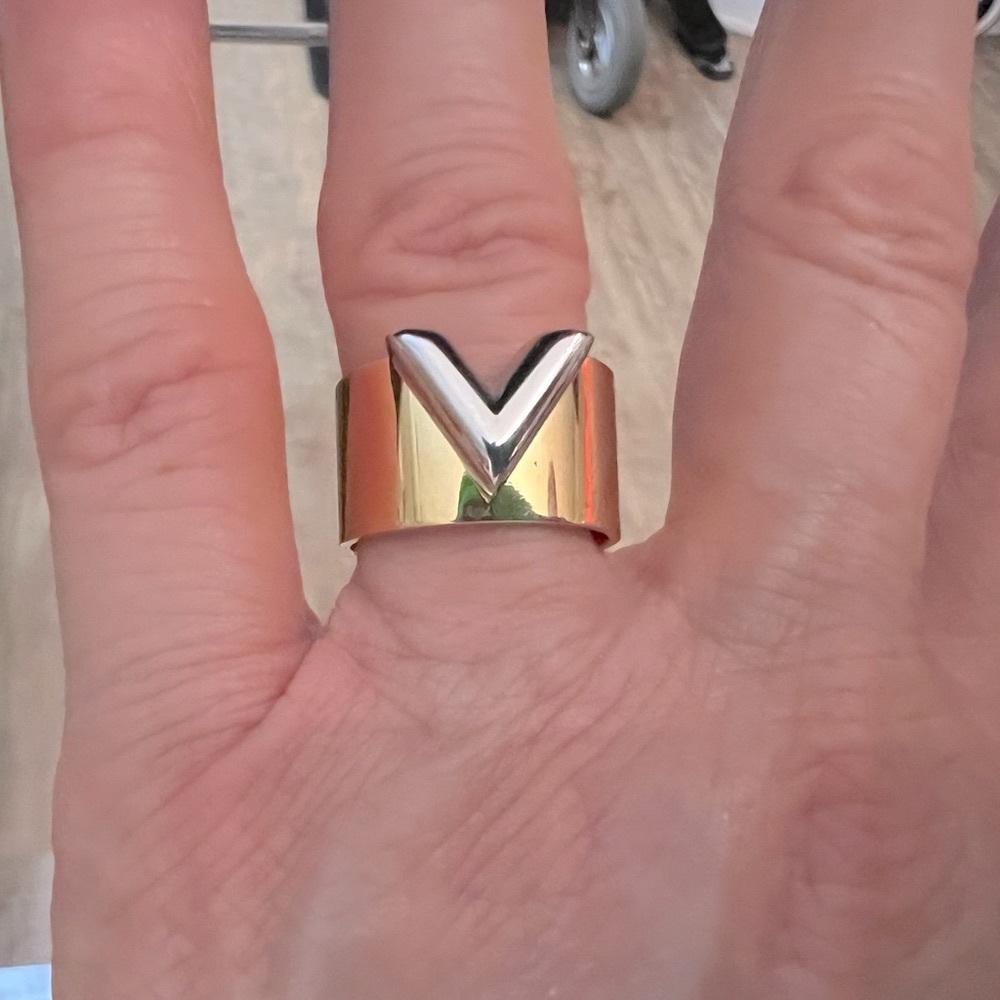 Titanium Steel two tone wide band ring